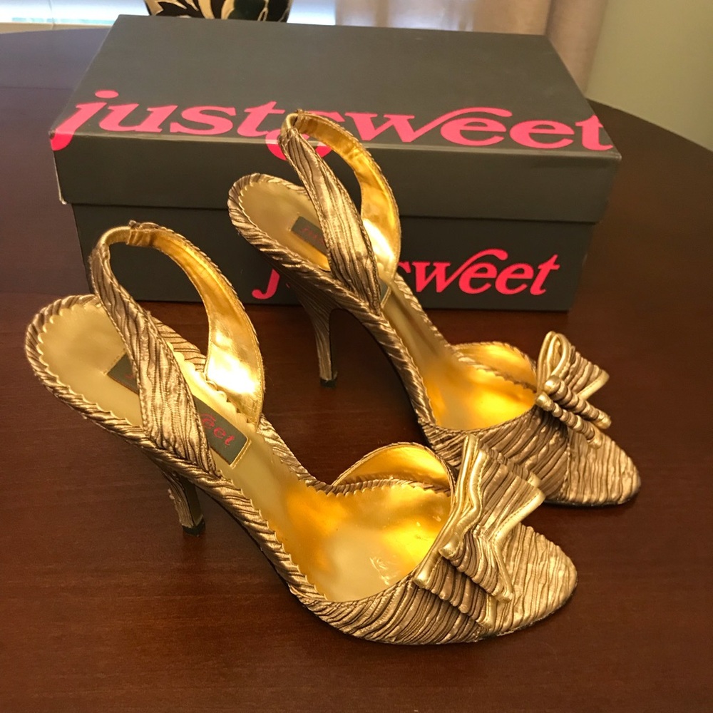 Gold High Heel Shoes